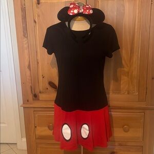 Black and Red Dress with Bow Detail